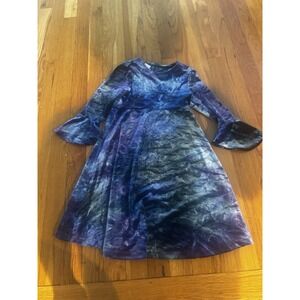 Vintage Plum pudding Girls Blue Purple Green Mixed Colors Dress Sz 6 USA Made‎